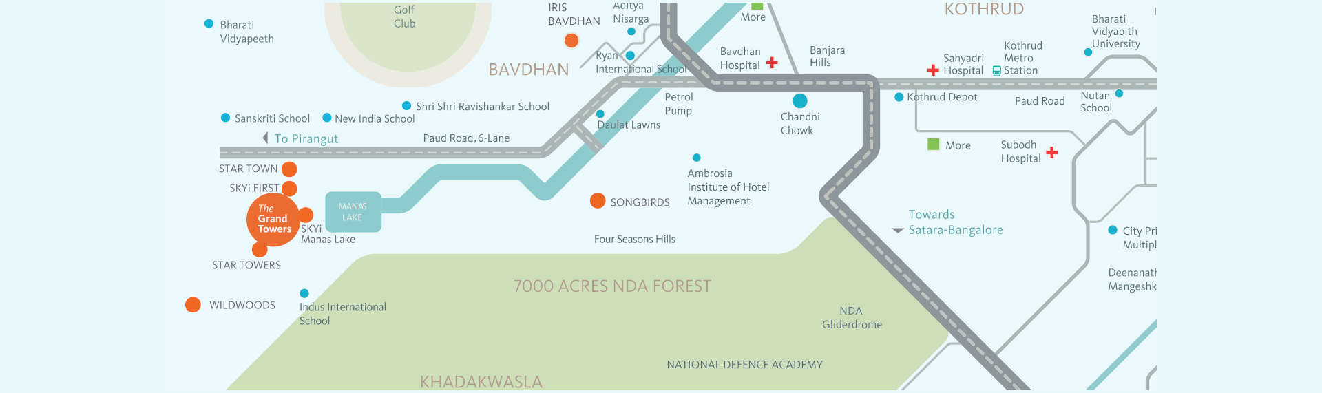 SKYi Manas Lake City Location Map
